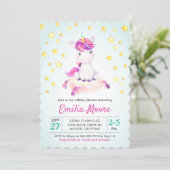 Unicorn Colorful Baby Shower Sprinkle Girl Boy Invitation (Standing Front)