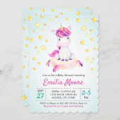 Unicorn Colorful Baby Shower Sprinkle Girl Boy Invitation (Front/Back)