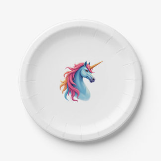 Unicorn Colorful Tie-Dye Unicorn Horse T-Shirt, Sm Paper Plates