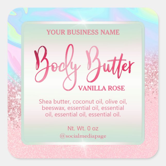 Unicorn Colors Body Butter Labels (Front)