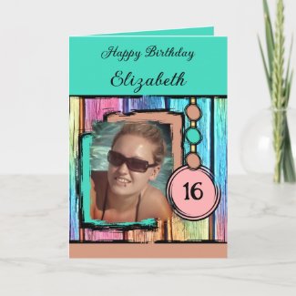Unicorn colors faux wood add photo 16th birthday