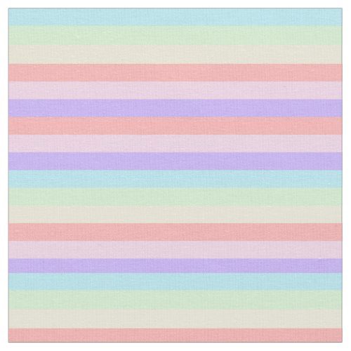 Unicorn Coloured Pastel Candy Stripes Pattern Fabric