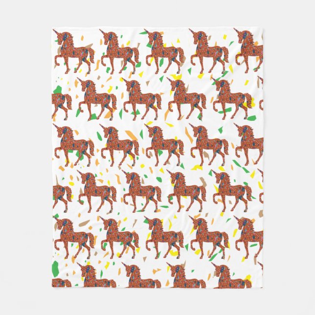Unicorn Confetti Art Fleece Blanket (Front)