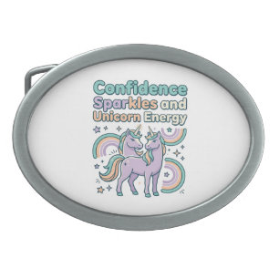 Unicorn Confidence Sparkles and Unicorn Energy Tre Belt Buckle