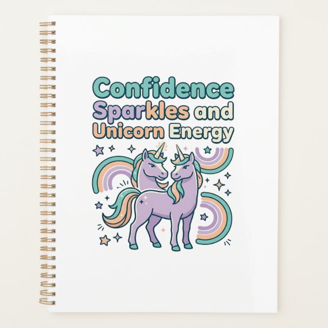 Unicorn Confidence Sparkles and Unicorn Energy Tre Planner (Front)