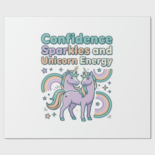 Unicorn Confidence Sparkles and Unicorn Energy Tre Wrapping Paper