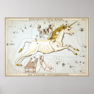 Unicorn - Constellation - Star - Astronomy Poster