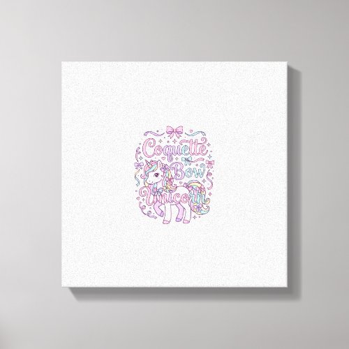 Unicorn Coquette Bow Unicorn Cute Pastel Graphic T Canvas Print