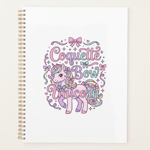 Unicorn Coquette Bow Unicorn Cute Pastel Graphic T Planner