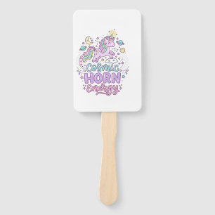 Unicorn Cosmic Horn Energy Cute Pastel Graphic Tee Hand Fan