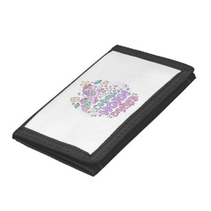 Unicorn Cosmic Horn Energy Cute Pastel Graphic Tee Trifold Wallet