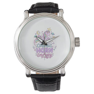 Unicorn Cosmic Horn Energy Cute Pastel Graphic Tee Watch