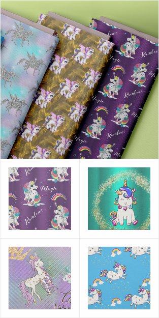 Unicorn Cotton Fabric for Crafts and Dressmaking