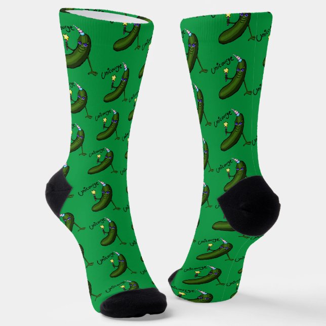 Unicorn Courgette Novelty Socks (Angled)