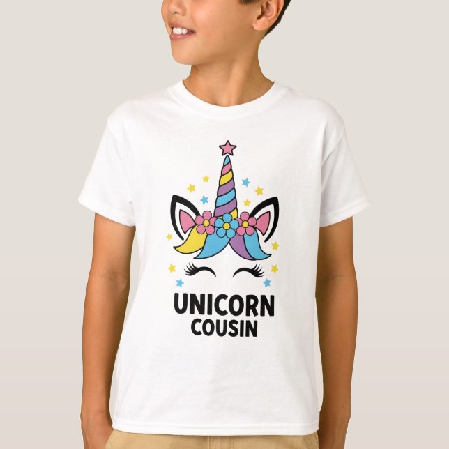 Unicorn Cousin Boy Kids Birthday T-Shirt (Front)