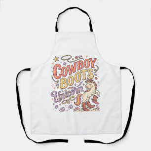 Unicorn Cowboy Boots Unicorn Whimsical Zazzle Desi Apron