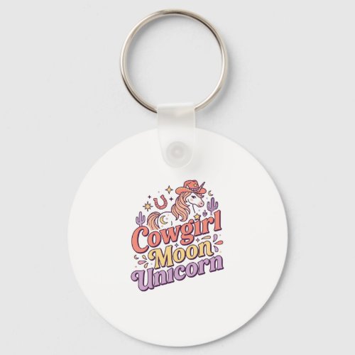 Unicorn Cowgirl Moon Unicorn Whimsical Merch Desig Keychain