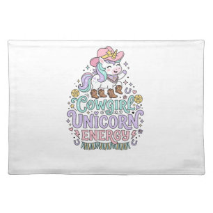 Unicorn Cowgirl Unicorn Energy Cute Pastel Product Cloth Placemat