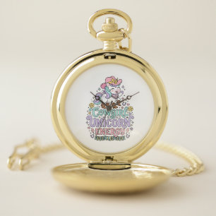 Unicorn Cowgirl Unicorn Energy Cute Pastel Product Pocket Watch