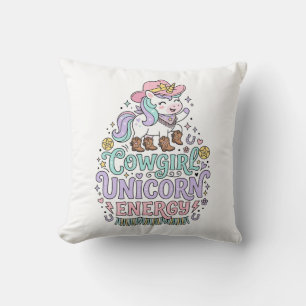 Unicorn Cowgirl Unicorn Energy Cute Pastel Product Throw Pillow
