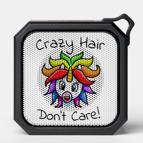Unicorn Crazy Hair Dont Care Funny Bluetooth Speaker