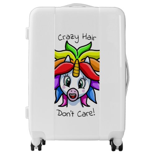 Unicorn Crazy Hair Dont Care Funny Luggage