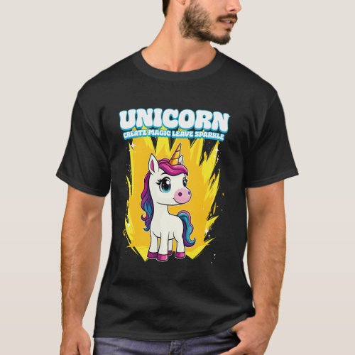 Unicorn Create Magic Leave Sparkle Unicorn T-Shirt