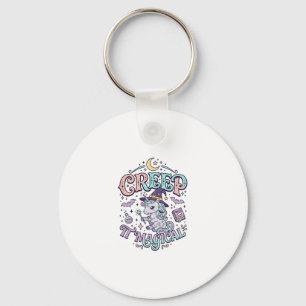 Unicorn Creep It Magical Retro Style T-Shirt Desig Keychain