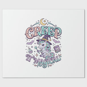 Unicorn Creep It Magical Retro Style T-Shirt Desig Wrapping Paper
