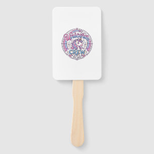 Unicorn Crew Playful Print on Demand Design_1 Hand Fan