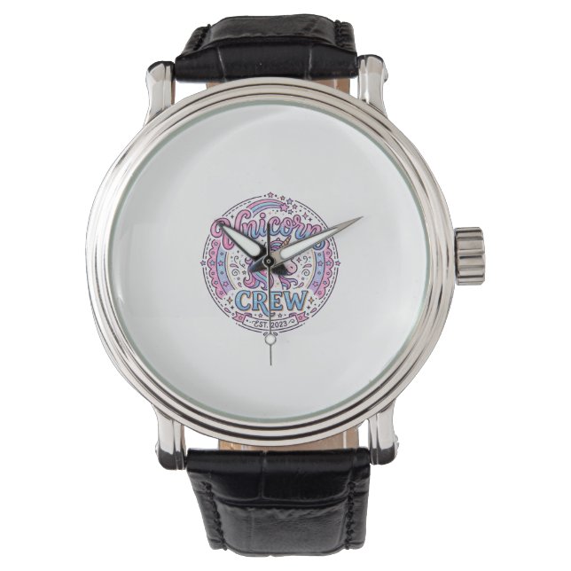 Unicorn Crew Playful Print on Demand Design_1 Watch (Front)