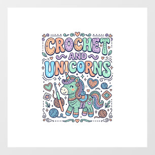 Unicorn Crochet and Unicorns Kawaii Sticker and Sh
