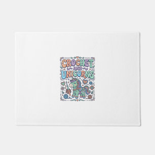 Unicorn Crochet and Unicorns Kawaii Sticker and Sh Doormat