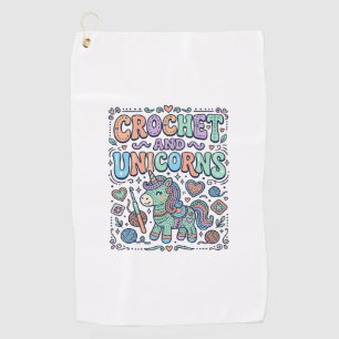 Unicorn Crochet and Unicorns Kawaii Sticker and Sh Golf Towel