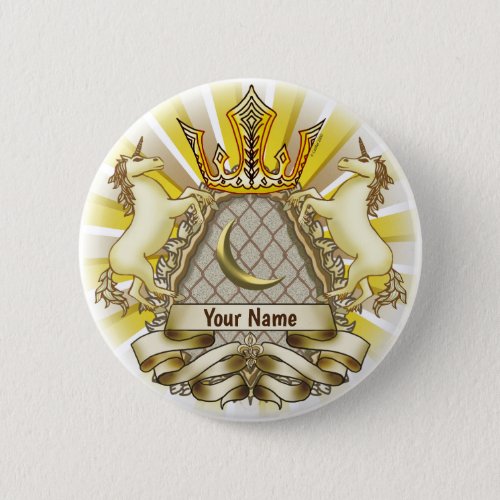 Unicorn Crown Shield  custom name  pin