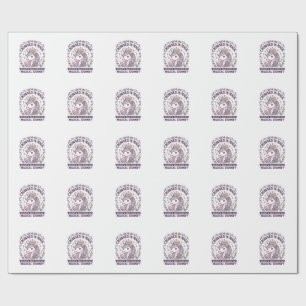 Unicorn Crowned in Magic Bold Typography Graphic T Wrapping Paper