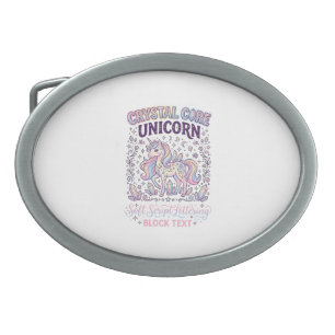Unicorn Crystal Core Unicorn Adorable Vector Desig Belt Buckle