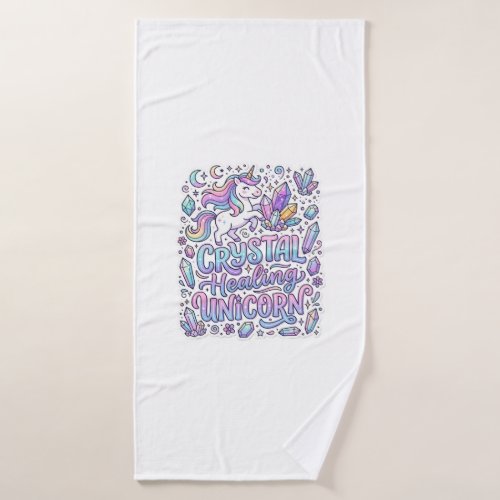 Unicorn Crystal Healing Unicorn Gift Idea Vector D Bath Towel