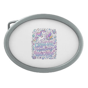 Unicorn Crystal Healing Unicorn Gift Idea Vector D Belt Buckle