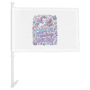Unicorn Crystal Healing Unicorn Gift Idea Vector D Car Flag