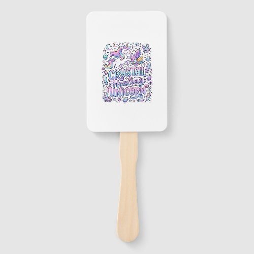 Unicorn Crystal Healing Unicorn Gift Idea Vector D Hand Fan