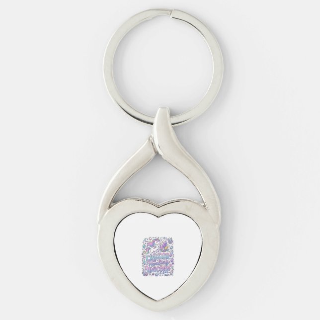 Unicorn Crystal Healing Unicorn Gift Idea Vector D Keychain (Front)
