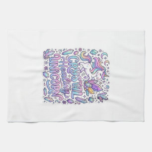 Unicorn Crystal Healing Unicorn Gift Idea Vector D Kitchen Towel