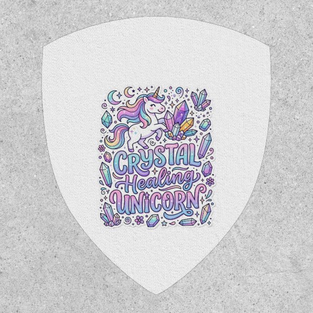 Unicorn Crystal Healing Unicorn Gift Idea Vector D Patch (Front)