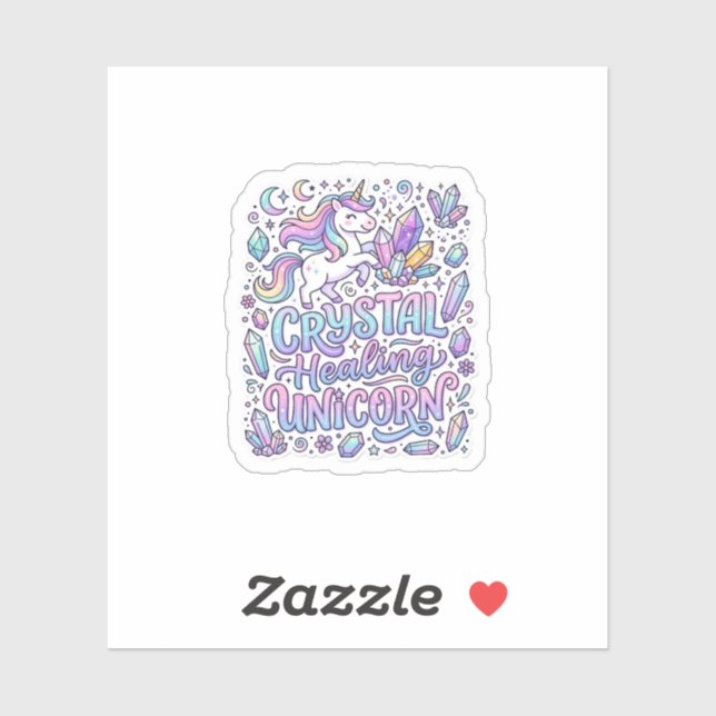 Unicorn Crystal Healing Unicorn Gift Idea Vector D Sticker (Sheet)
