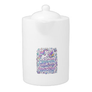 Unicorn Crystal Healing Unicorn Gift Idea Vector D Teapot