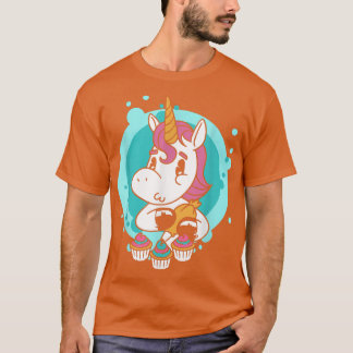 Unicorn Cupcake Funny Girls Kids Baking Cake Rainb T-Shirt