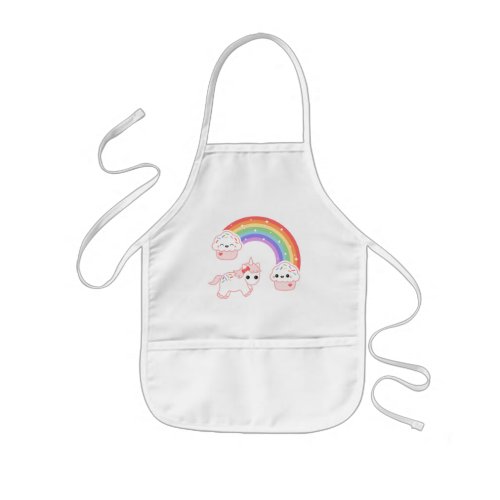 Unicorn Cupcake Rainbow Kids Apron