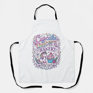 Unicorn Cupcake Unicorn Bakery White Background Pr Apron
