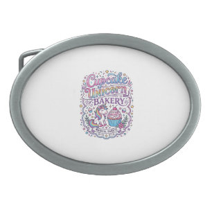 Unicorn Cupcake Unicorn Bakery White Background Pr Belt Buckle